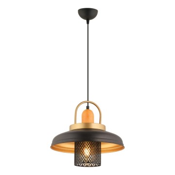 Hanglamp MONZA 1xE27/40W/230V met een diameter van 32 cm zwart/goud