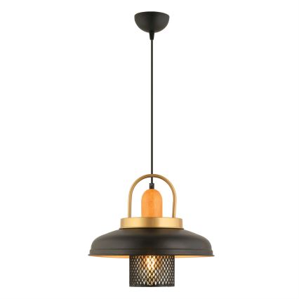 Hanglamp MONZA 1xE27/40W/230V met een diameter van 32 cm zwart/goud