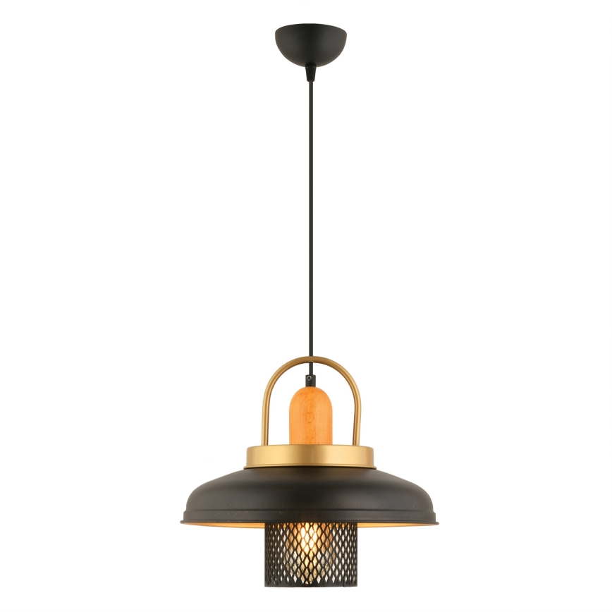 Hanglamp MONZA 1xE27/40W/230V met een diameter van 32 cm zwart/goud