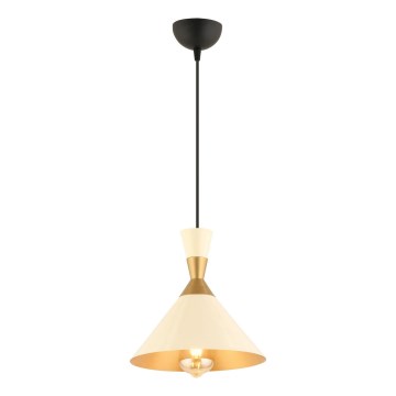 Hanglamp MONZA 1xE27/40W/230V Ø 25 cm crème/goud
