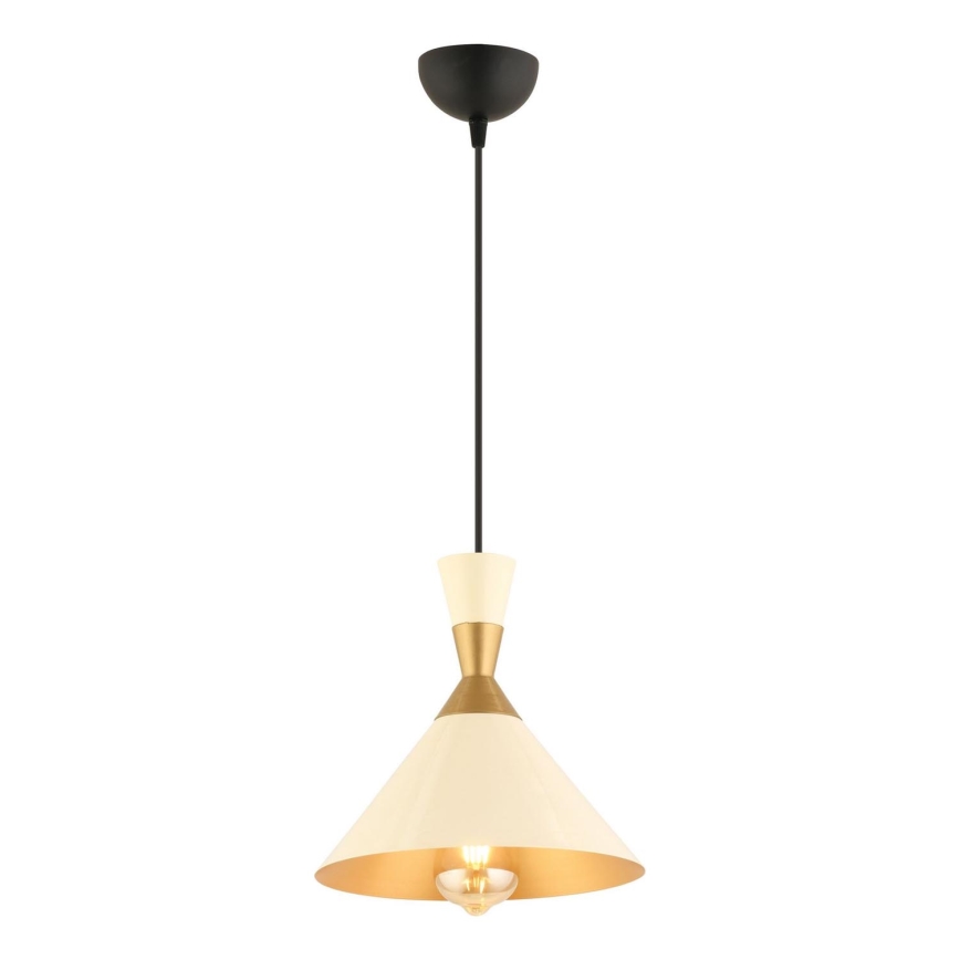 Hanglamp MONZA 1xE27/40W/230V Ø 25 cm crème/goud