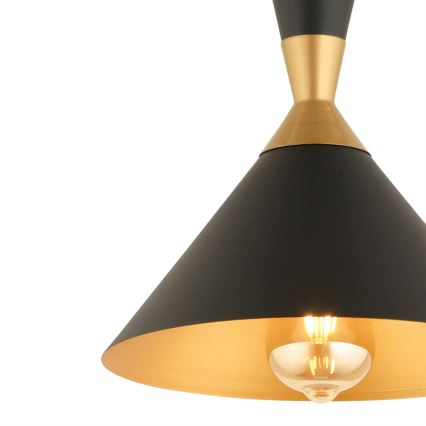 Hanglamp MONZA 1xE27/40W/230V Ø 25 cm zwart/goud