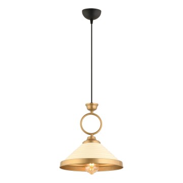 Hanglamp MONZA 1xE27/40W/230V Ø 30 cm crème/brons
