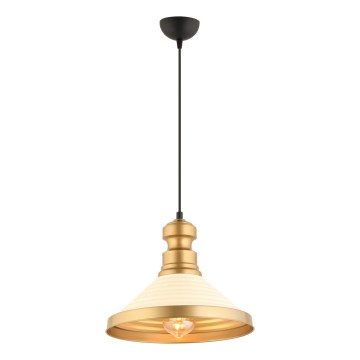 Hanglamp MONZA 1xE27/40W/230V Ø 30 cm crème/goud