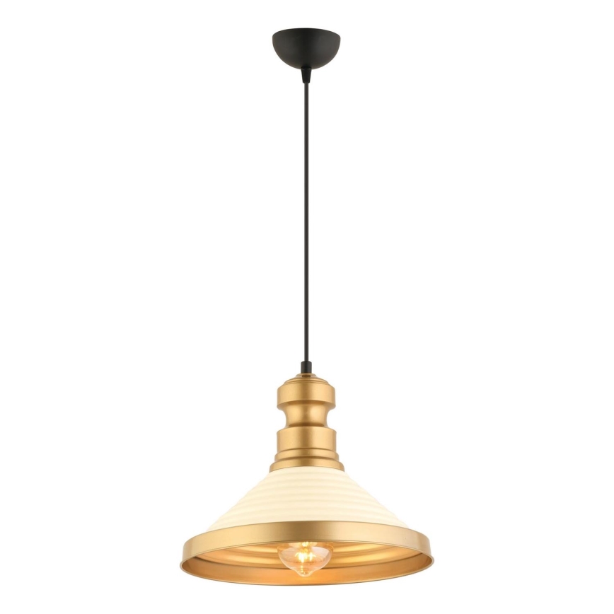 Hanglamp MONZA 1xE27/40W/230V Ø 30 cm crème/goud