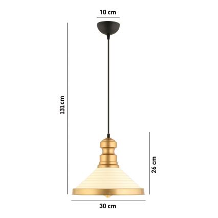 Hanglamp MONZA 1xE27/40W/230V Ø 30 cm crème/goud