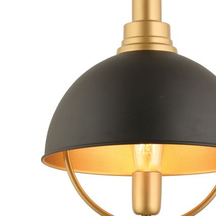 Hanglamp MONZA 1xE27/40W/230V Ø 30 cm zwart/goud