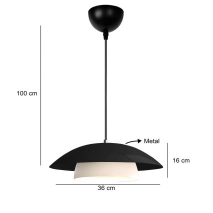 Hanglamp MOONLIGH 1xE27/40W/230V zwart