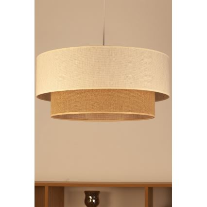 Hanglamp NATIA met kabel, 1x E27 (max. 60 W), 230 V, Ø 45 cm, wit/bruin