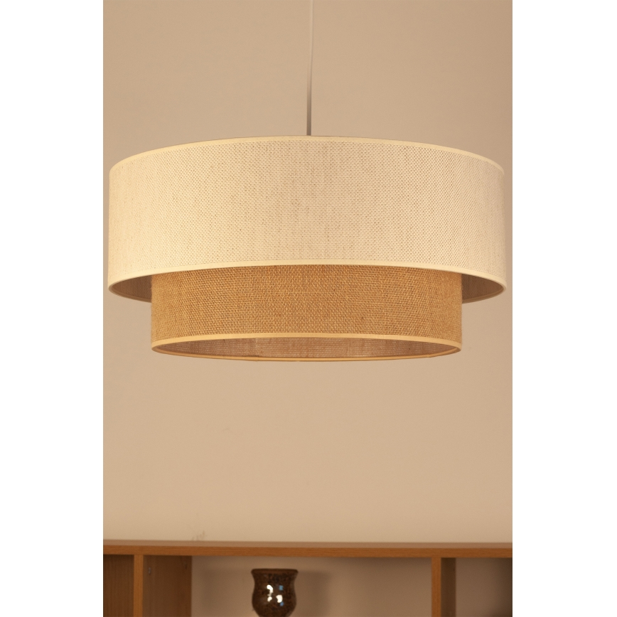Hanglamp NATIA met kabel, 1x E27 (max. 60 W), 230 V, Ø 45 cm, wit/bruin