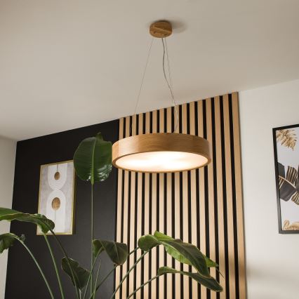Hanglamp aan kabel OAK 3xE27/60W/230V eiken ? 47,5 cm