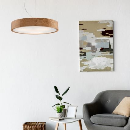 Hanglamp aan kabel OAK 3xE27/60W/230V eiken ? 47,5 cm