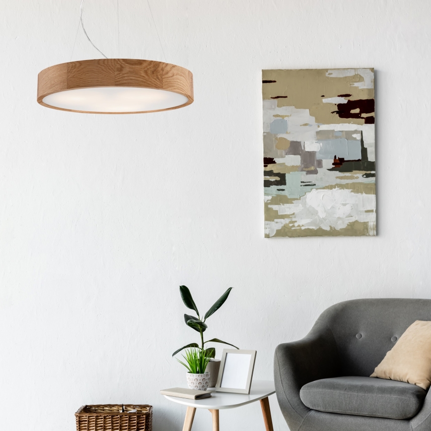 Hanglamp aan kabel OAK 3xE27/60W/230V eiken ? 47,5 cm