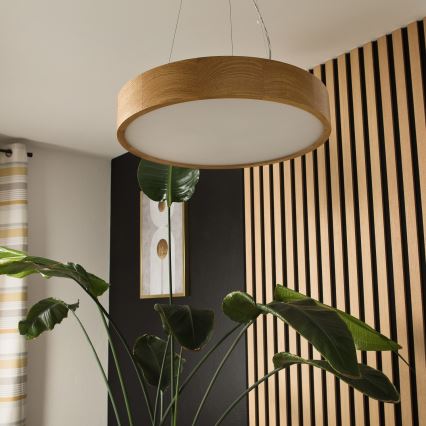 Hanglamp aan kabel OAK 3xE27/60W/230V eiken ? 47,5 cm