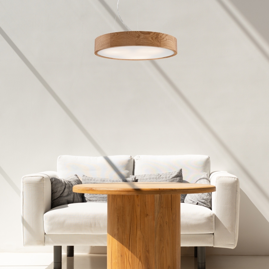 Hanglamp aan kabel OAK 3xE27/60W/230V eiken ? 47,5 cm