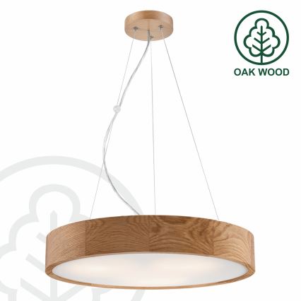 Hanglamp aan kabel OAK 3xE27/60W/230V eiken ? 47,5 cm