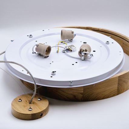 Hanglamp aan kabel OAK 3xE27/60W/230V eiken ? 47,5 cm