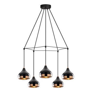 Hanglamp op de draad YILDO 5xE27/40W/230V zwart/koper