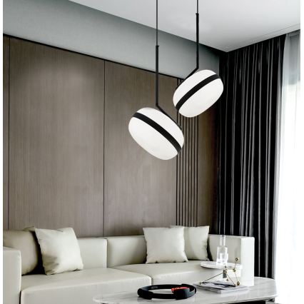 Hanglamp PALMA aan snoer 1xE27/40W/230V, zwart