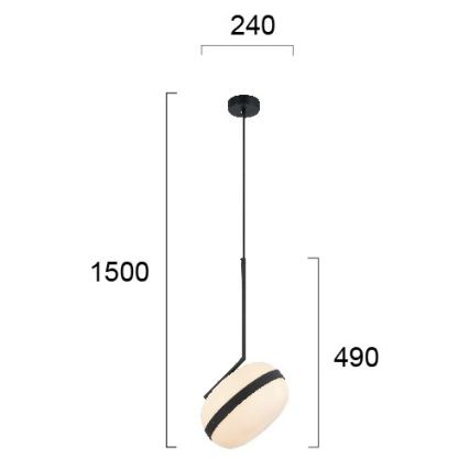 Hanglamp PALMA aan snoer 1xE27/40W/230V, zwart