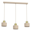 Hanglamp PARKLA met kabel 3xE27/15W/230V beige/goud