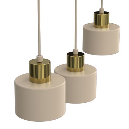 Hanglamp PARKLA met kabel 3xE27/15W/230V beige/goud