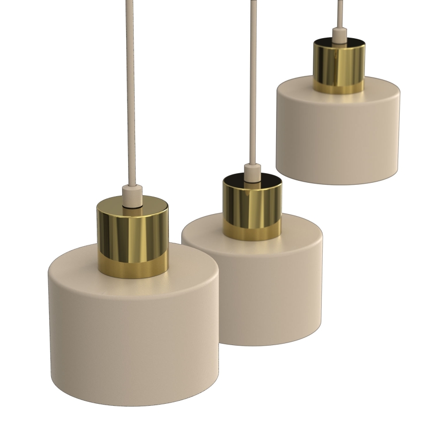 Hanglamp PARKLA met kabel 3xE27/15W/230V beige/goud