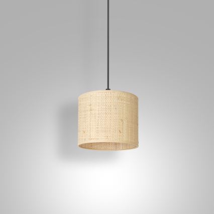 Hanglamp aan kabel RATTAN 1xE27/60W/230V Ø 18 cm rotan