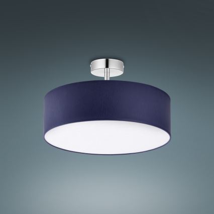 Hanglamp aan stang RONDO 4xE27/15W/230V Ø 40 cm blauw