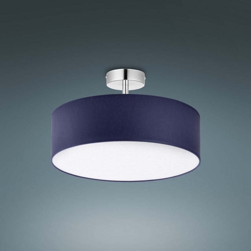 Hanglamp aan stang RONDO 4xE27/15W/230V Ø 40 cm blauw