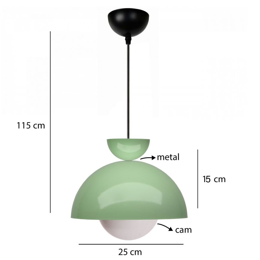 Hanglamp SALVA 1xE27/15W/230V groen
