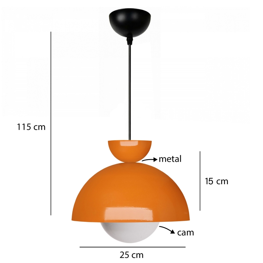 Hanglamp SALVA 1xE27/15W/230V oranje