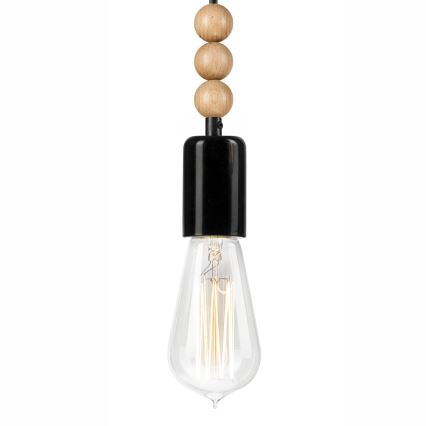 Hanglamp aan kabel SIMON 1xE27/60W/230V zwart/beuk