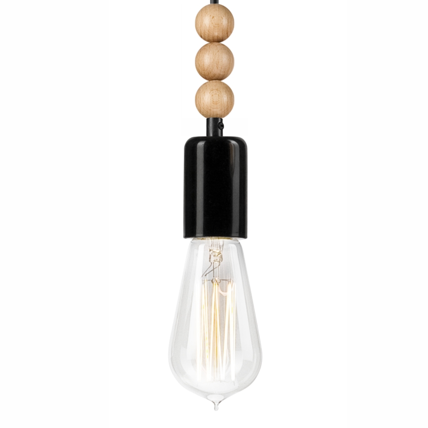 Hanglamp aan kabel SIMON 1xE27/60W/230V zwart/beuk