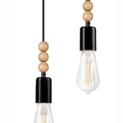 Hanglamp aan kabel SIMON 3xE27/60W/230V beuken