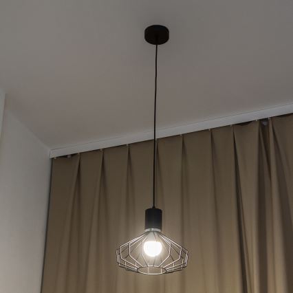 Hanglamp SOLANO aan kabel 1xE27/15W/230V zwart/glanzend chroom