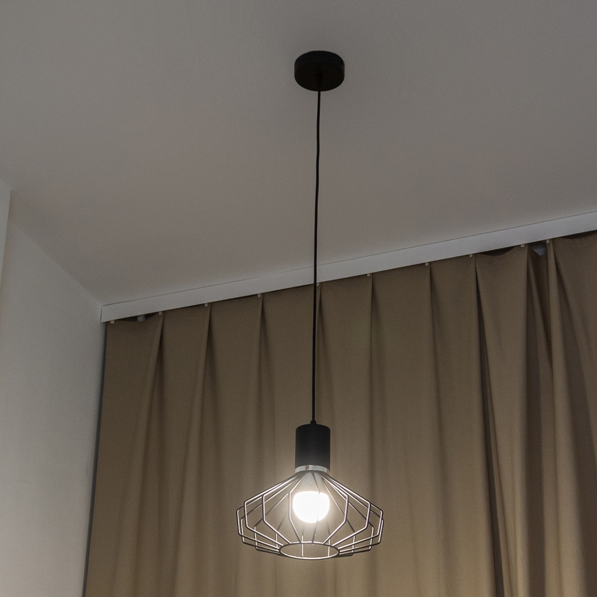 Hanglamp SOLANO aan kabel 1xE27/15W/230V zwart/glanzend chroom