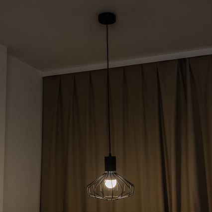 Hanglamp SOLANO aan kabel 1xE27/15W/230V zwart/glanzend chroom
