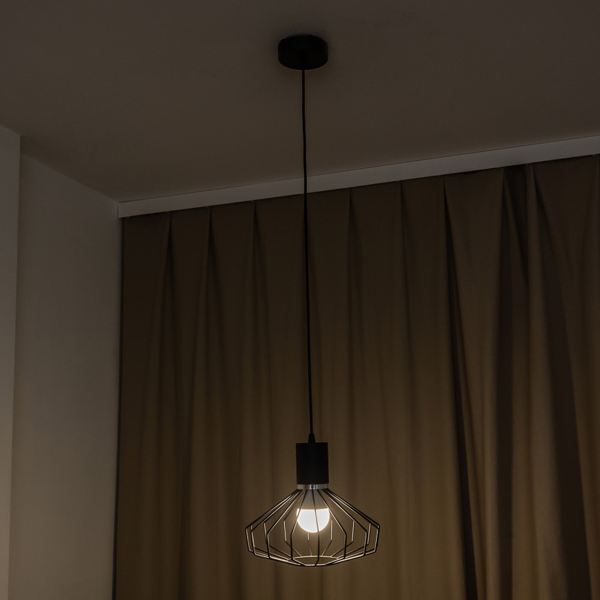 Hanglamp SOLANO aan kabel 1xE27/15W/230V zwart/glanzend chroom