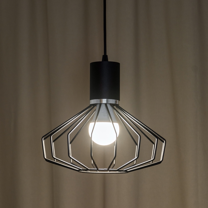 Hanglamp SOLANO aan kabel 1xE27/15W/230V zwart/glanzend chroom