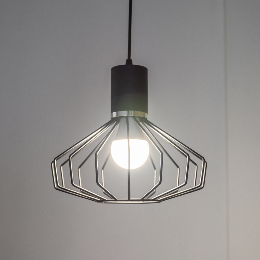 Hanglamp SOLANO aan kabel 1xE27/15W/230V zwart/glanzend chroom