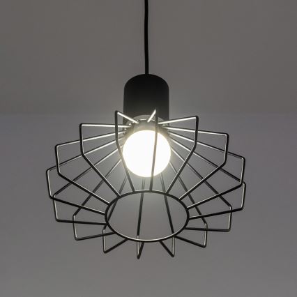 Hanglamp SOLANO aan kabel 1xE27/15W/230V zwart/glanzend chroom
