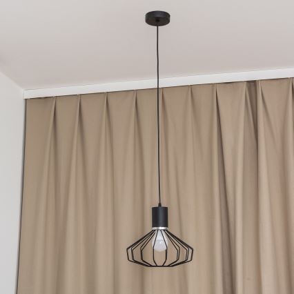 Hanglamp SOLANO aan kabel 1xE27/15W/230V zwart/glanzend chroom