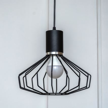 Hanglamp SOLANO aan kabel 1xE27/15W/230V zwart/glanzend chroom