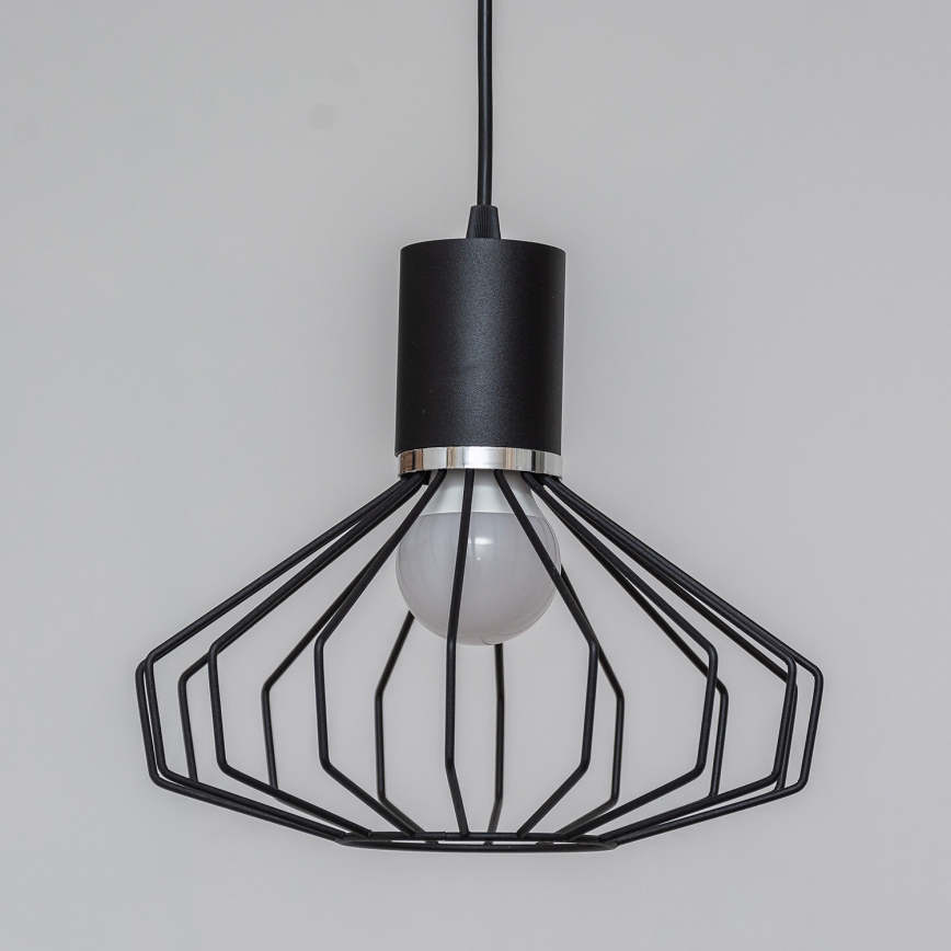 Hanglamp SOLANO aan kabel 1xE27/15W/230V zwart/glanzend chroom