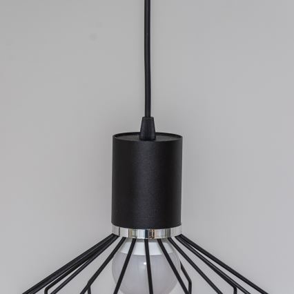 Hanglamp SOLANO aan kabel 1xE27/15W/230V zwart/glanzend chroom