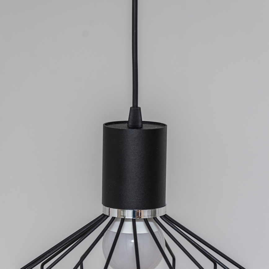 Hanglamp SOLANO aan kabel 1xE27/15W/230V zwart/glanzend chroom
