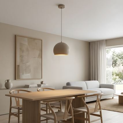 Hanglamp SOOL aan snoer 1xE27/15W/230V Ø 27 cm beige