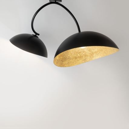 Hanglamp aan stang SPACE 2xE27/60W/230V zwart/goud
