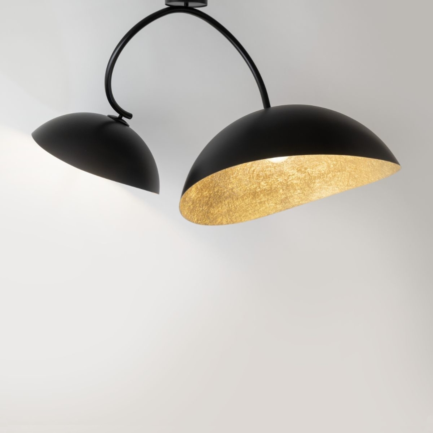 Hanglamp aan stang SPACE 2xE27/60W/230V zwart/goud